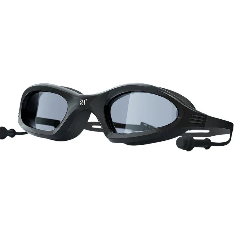 HD Anti fog swimming goggles Black with earplug