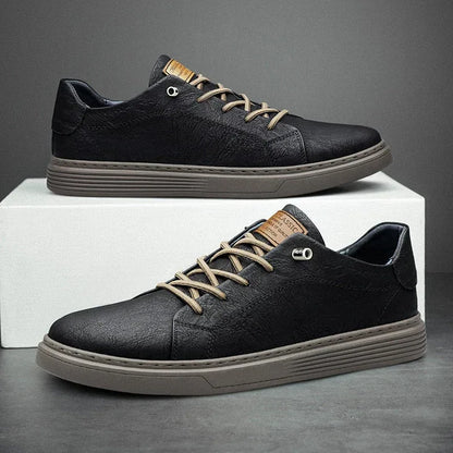 Mens Lace Up Oxford Leather Shoes Black / 8.5