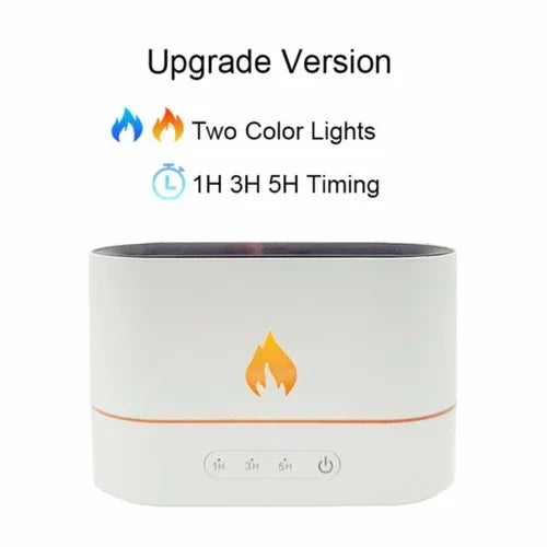 Essential Oil Diffuser With Flaming Effect And Timer White