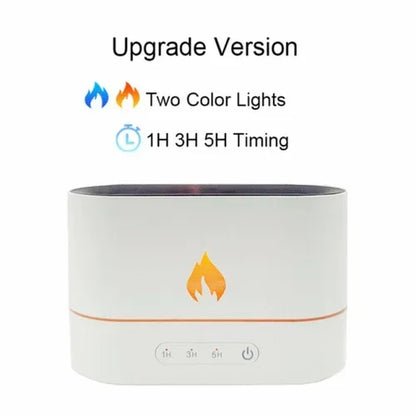 Essential Oil Diffuser With Flaming Effect And Timer White