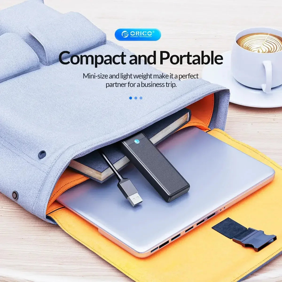 ORICO Ultra-Slim 4-Port USB-C Hub 4 USB 3.0 15cm USB A / United States