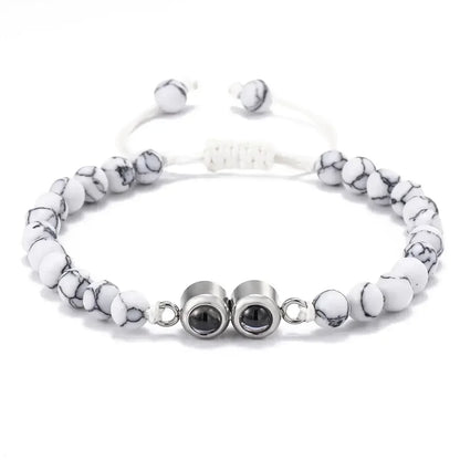 Multiple Photo Projection Bracelets Style 14 / Gold Beads / United States