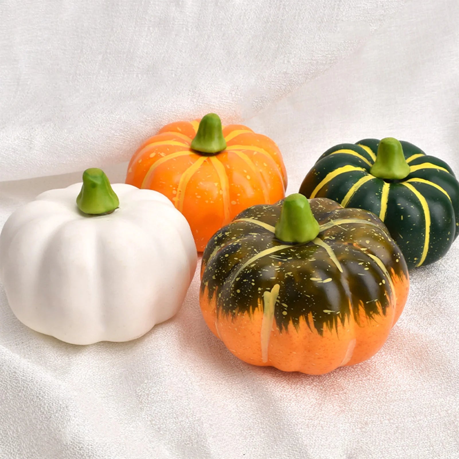 4pcs Pumpkin Decor Artificial Faux Foam Pumpkins Decoration