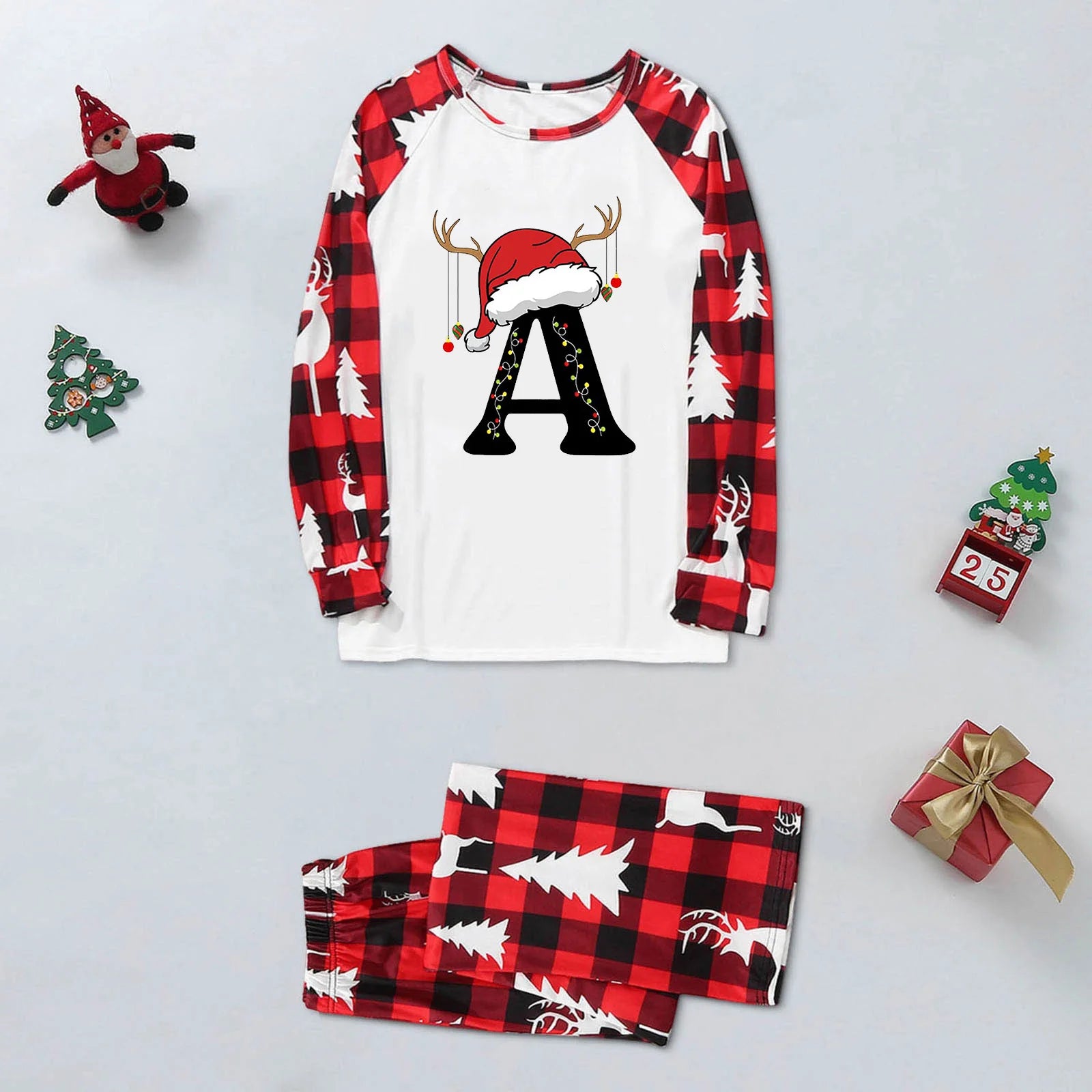 Christmas Family Matching Pjamas – 2-Piece Plaid Long Sleeve Set