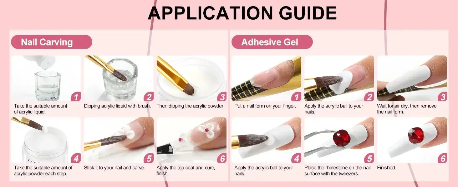 Acrylic Nail Kit with 36W UV LED Nail Lamp Base Top Coat Suitable for Nail Extension and Decoration Nail Tools Acrylic Kit / United States