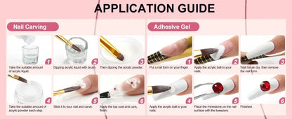 Acrylic Nail Kit with 36W UV LED Nail Lamp Base Top Coat Suitable for Nail Extension and Decoration Nail Tools Acrylic Kit / United States