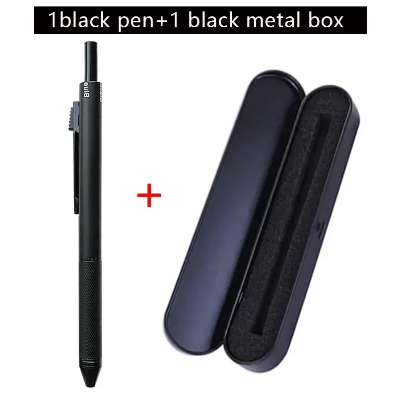 Metal Multicolor Pen 4 In 1 Gravity Sensor Ballpoint Pen Black pen with box