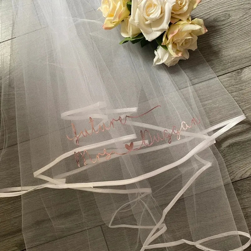 Personalised Veil Bride to Be Gift Bachorlorette Veil Custom