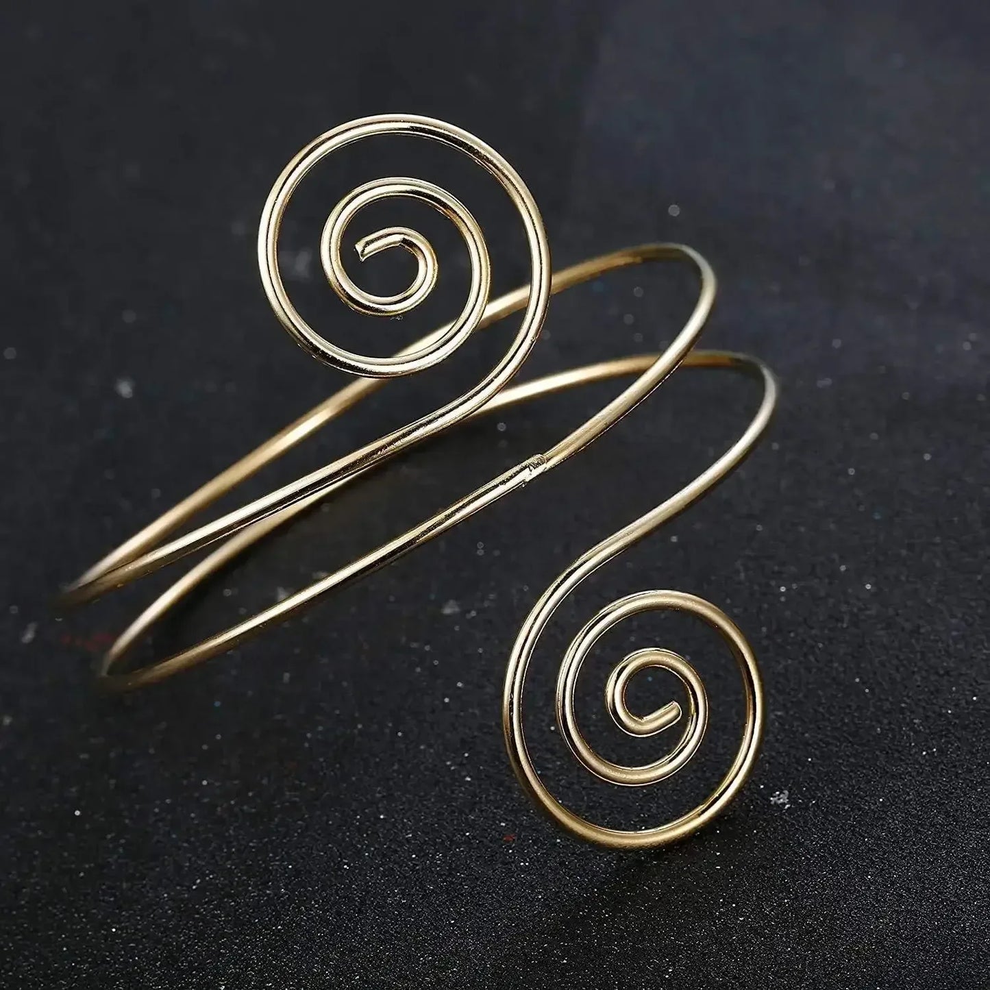 3 Pieces Upper Arm Bracelet – Coil Filigree Swirl Leaf Armband Cuff United States / Color A silver-tone