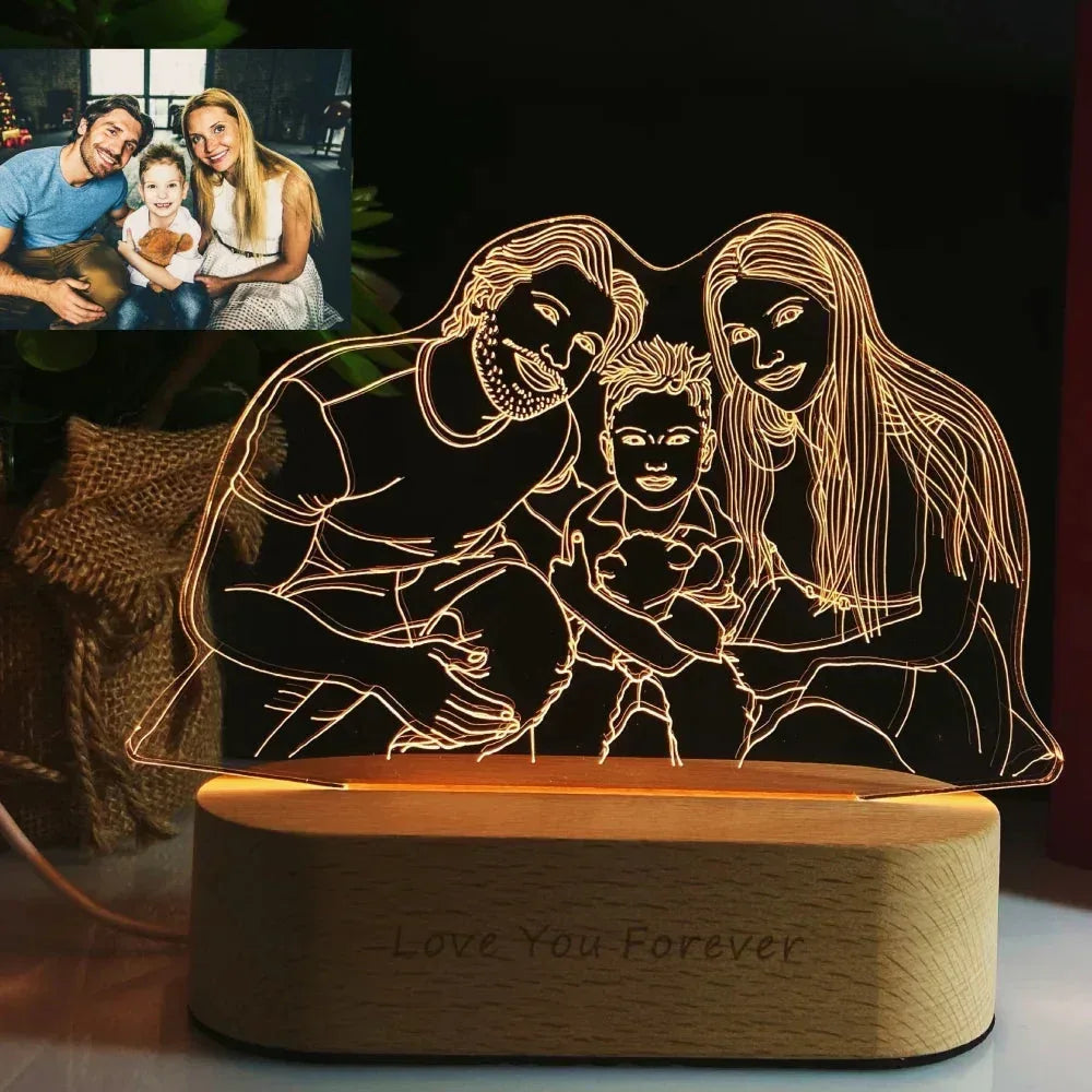 Personalized Gift Photo 3D Lamp DIY 1 Person