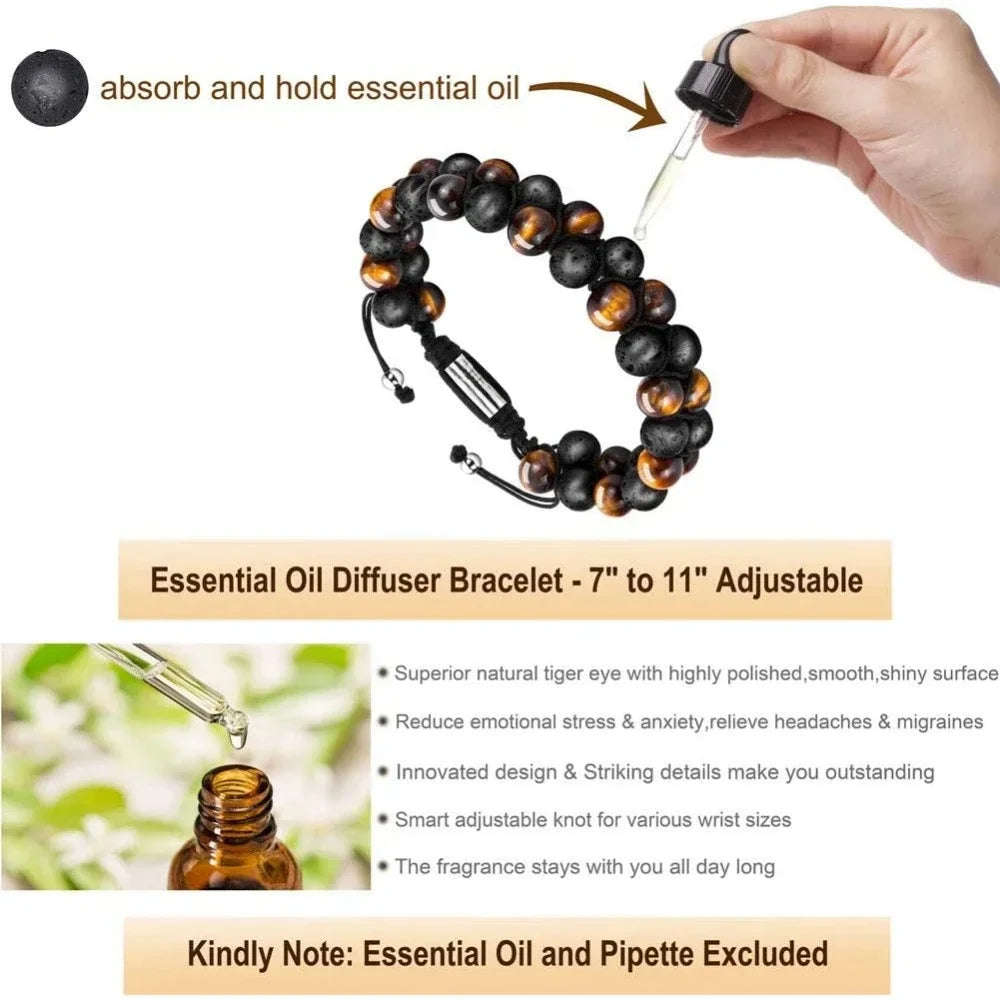 Double Layer Bead Chakra Bracelet Natural Stone Healing Jewelry for Men & Women