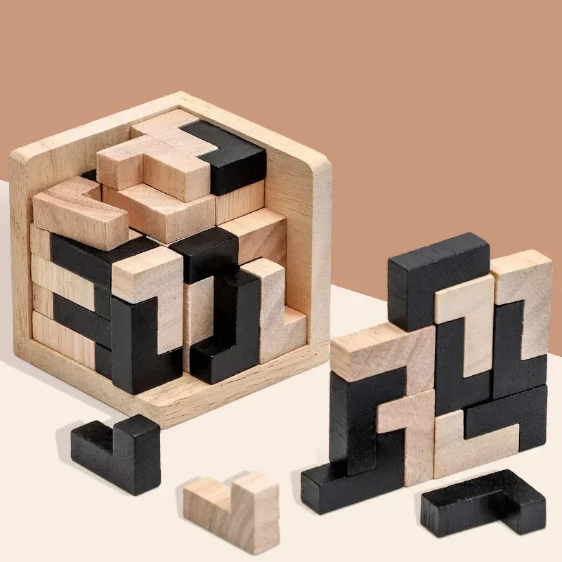 Cube Puzzle Luban Interlocking Creative Educational Wooden Toy