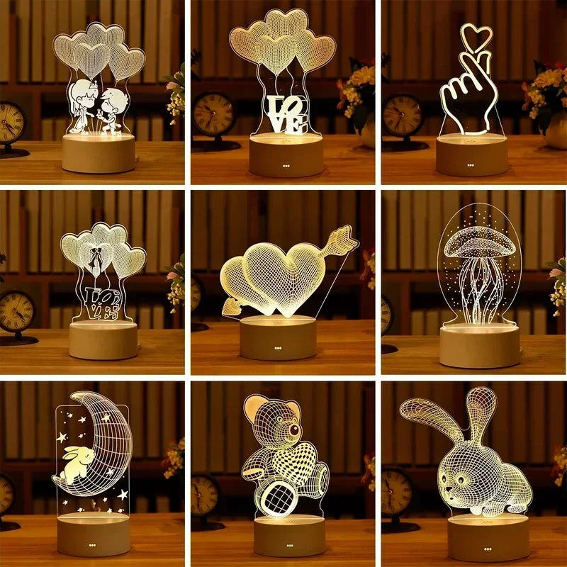 Romantic Love 3D Acrylic Led Lamp