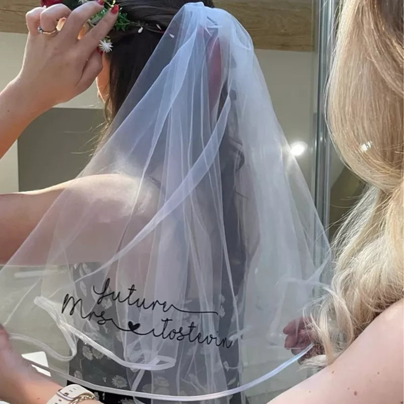 Personalised Veil Bride to Be Gift Bachorlorette Veil Custom