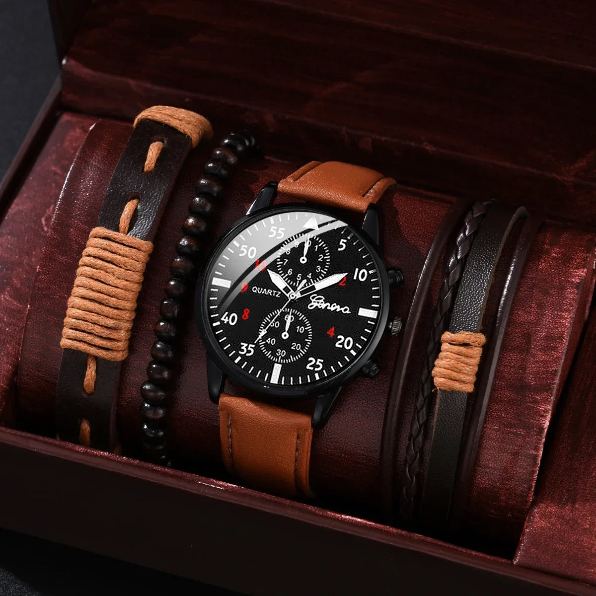 Luxury Brown Leather Watch