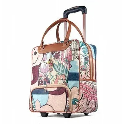 Travel Rolling Luggage Retro girl Suitcase Bag H