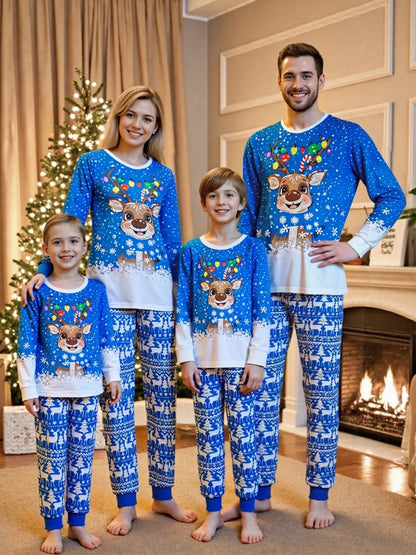 Christmas Family Matching Pajamas Blue / 9-12 Months / United States