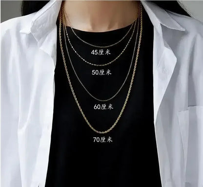 Sterling Silver Chain Fashion Necklace N130-JZ6m-S / 60cm