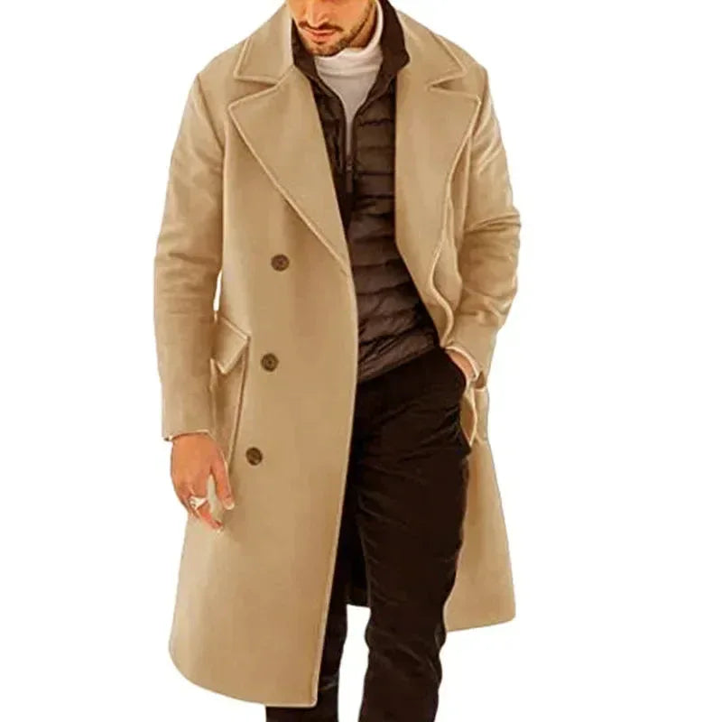 Winter Coat Men's Vintage Long Sleeve black / M