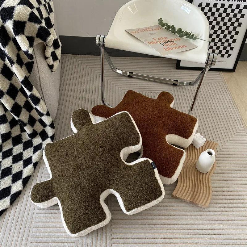 Puzzle Pillow Home Decoration 55cm brown