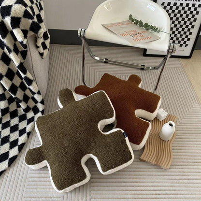 Puzzle Pillow Home Decoration 55cm brown