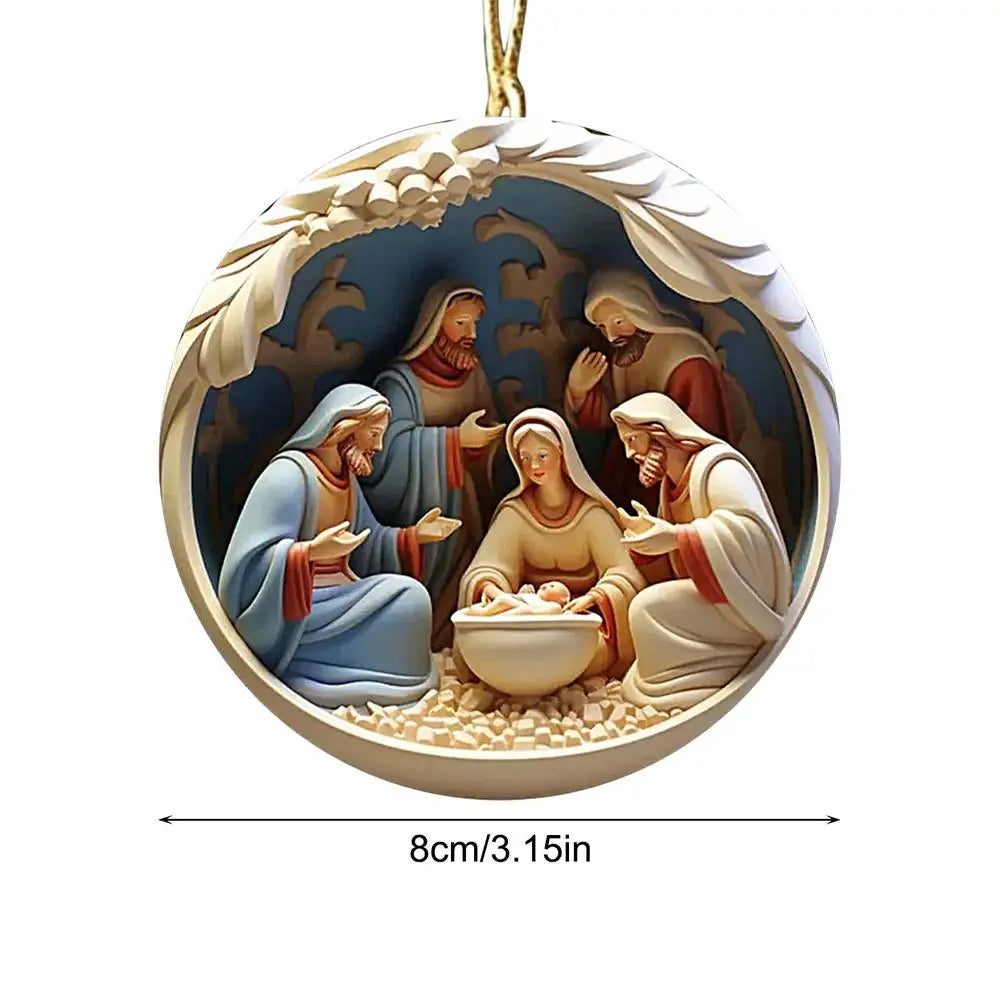 Nativity Christmas Tree Ornaments – Jesus Christ Hanging Pendants (5-Pack)