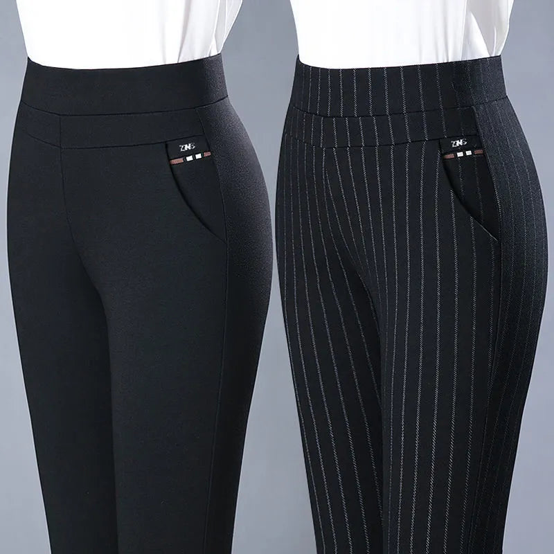 Elastic Waist Casual Straight Pants