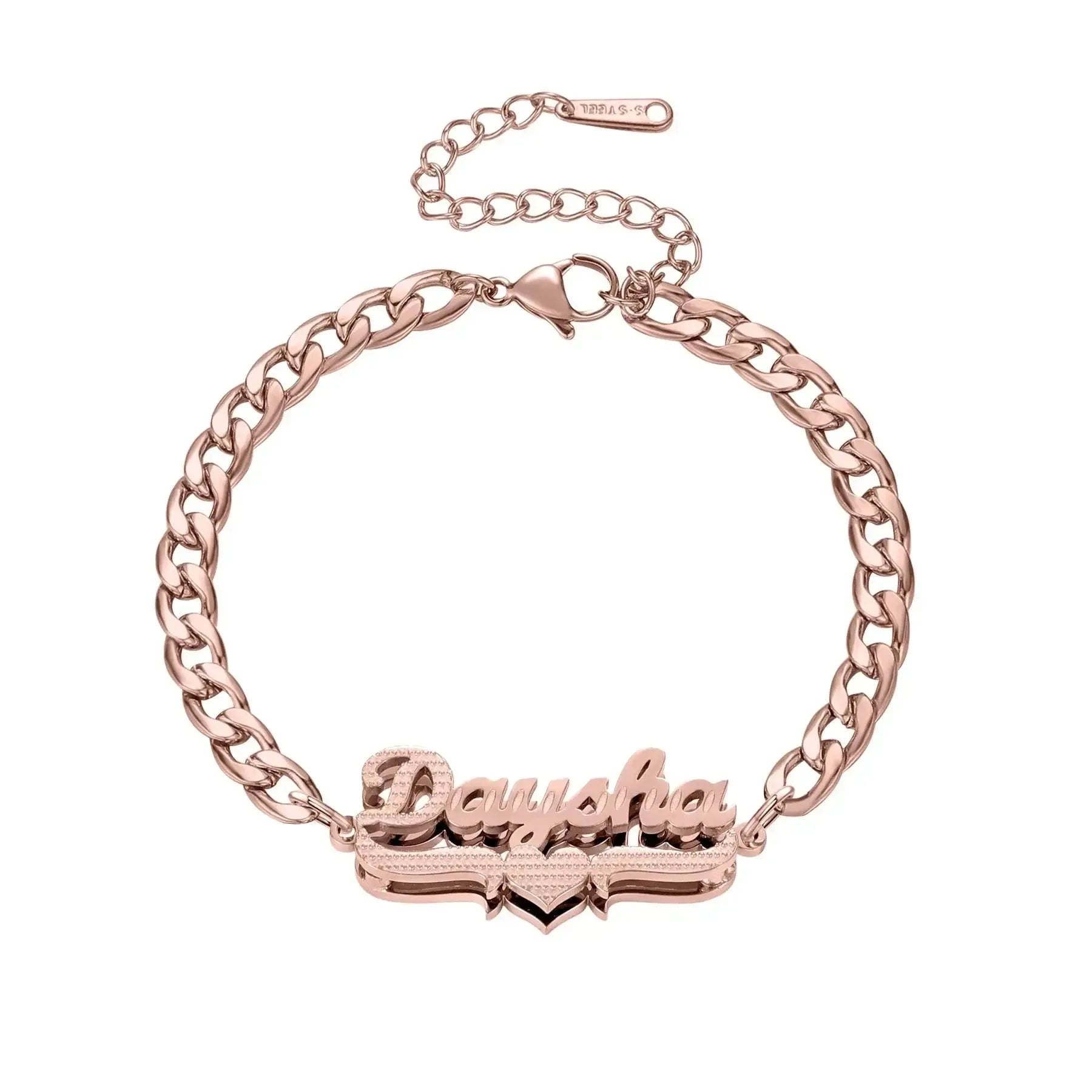 Double Plated Coustom Luxury Set Jewelry Unique Name Necklace Bracelet Silver-Set / United States