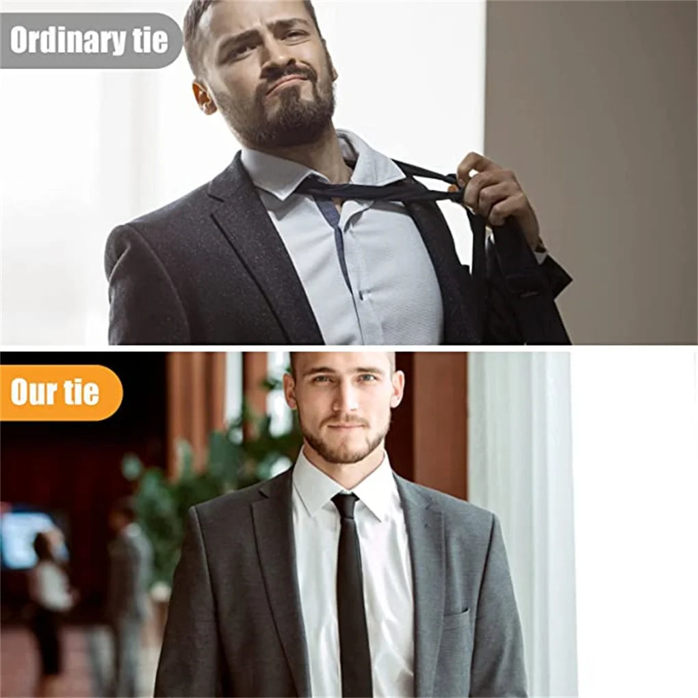 2PCS Adjustable Men’s Suit Ties – Formal & Casual Clip-On Necktie Set