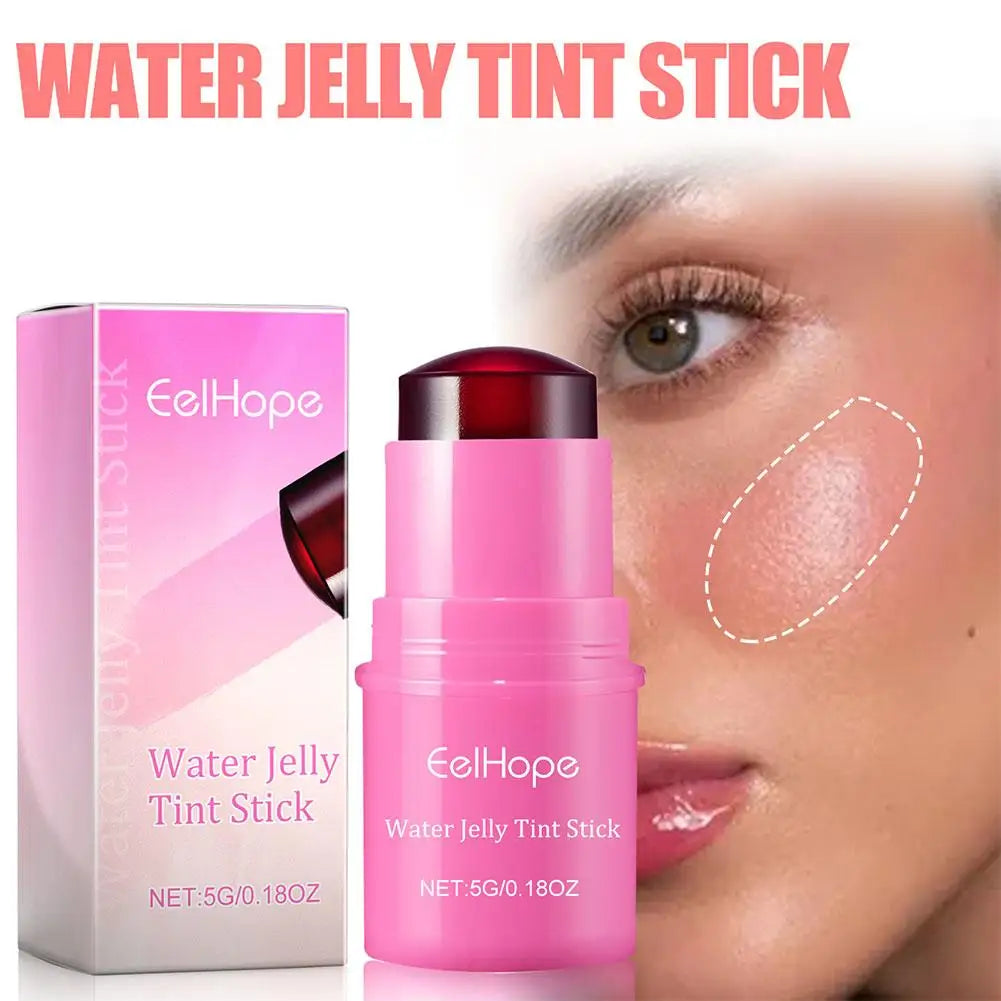 3in1 Cheek Lip Tinted Moistured Blush Stick Eyes Cheek Lip Brighten Cream Water Jelly Tint