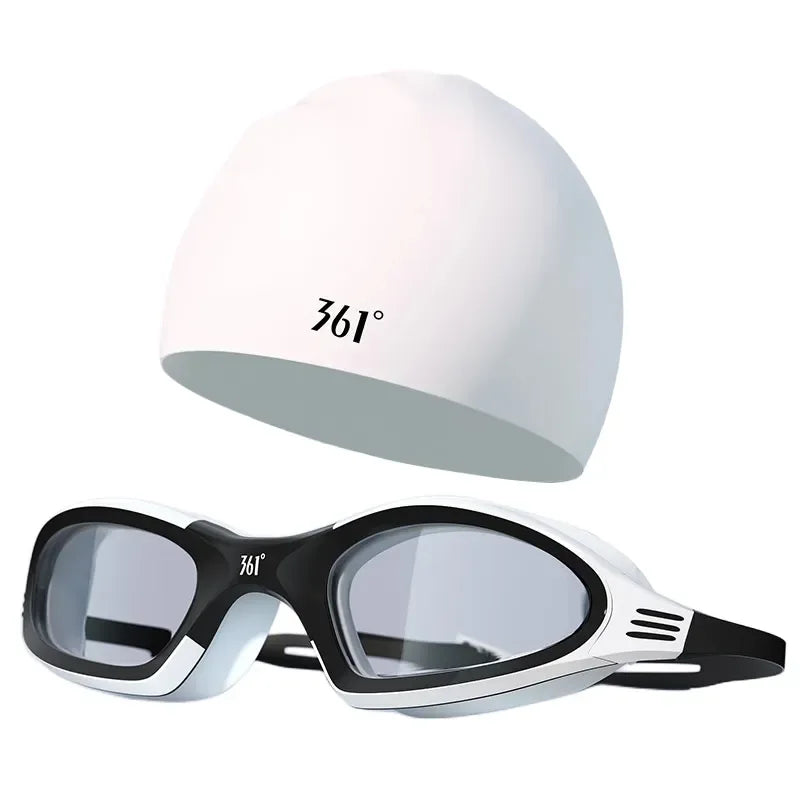 HD Anti fog swimming goggles White goggles