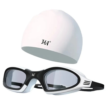 HD Anti fog swimming goggles White goggles
