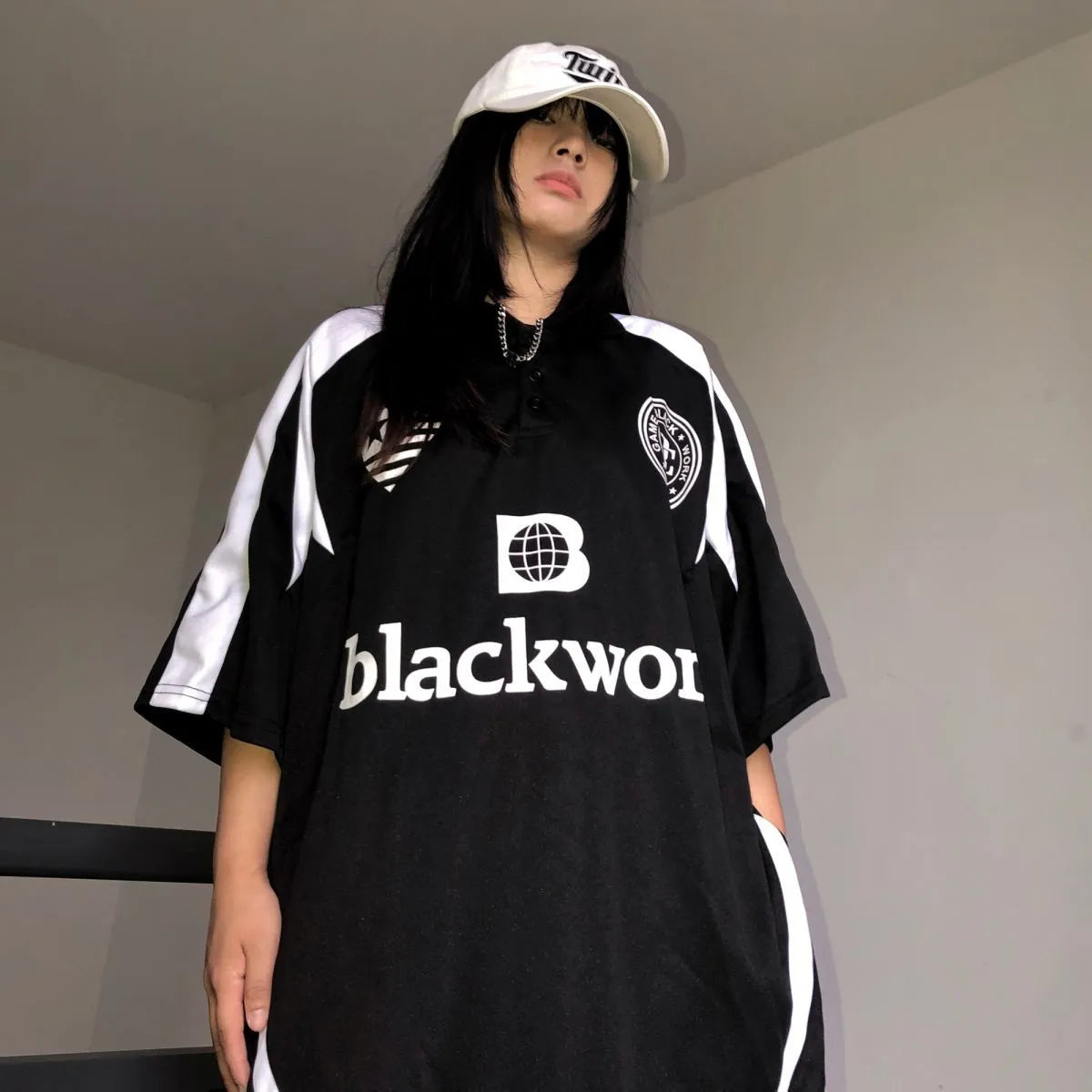 Women American Retro High Street Tees Vintage Long Sleeve Hip-hop