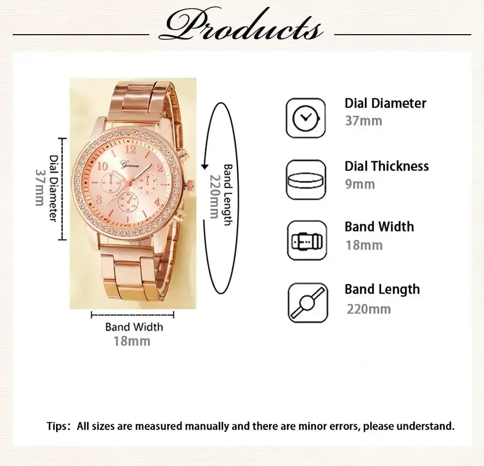 6 pcs. Rose Gold jewelry set Gold