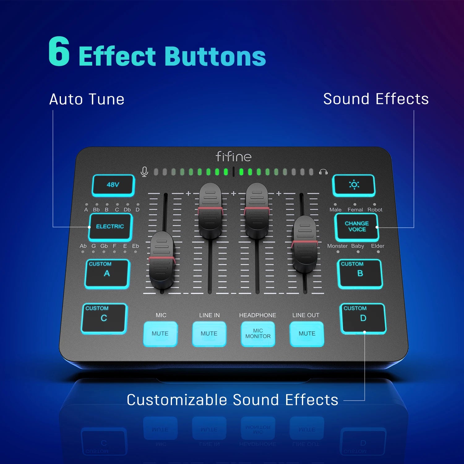 Microphone Interface,for Game Voice,Podcast,AmpliGame SC3