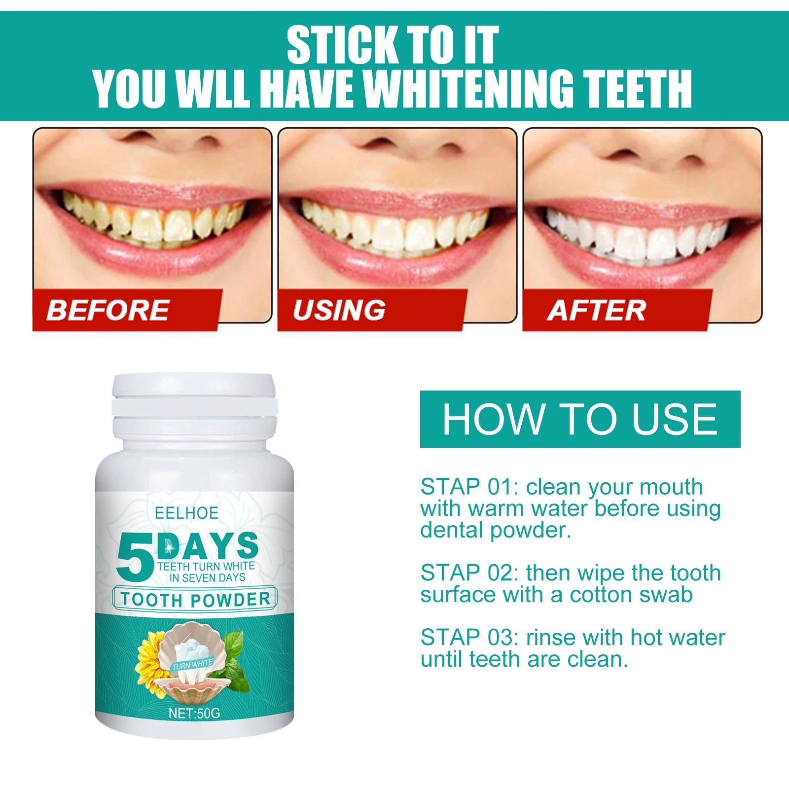 5 days Tooth Whitening Powder