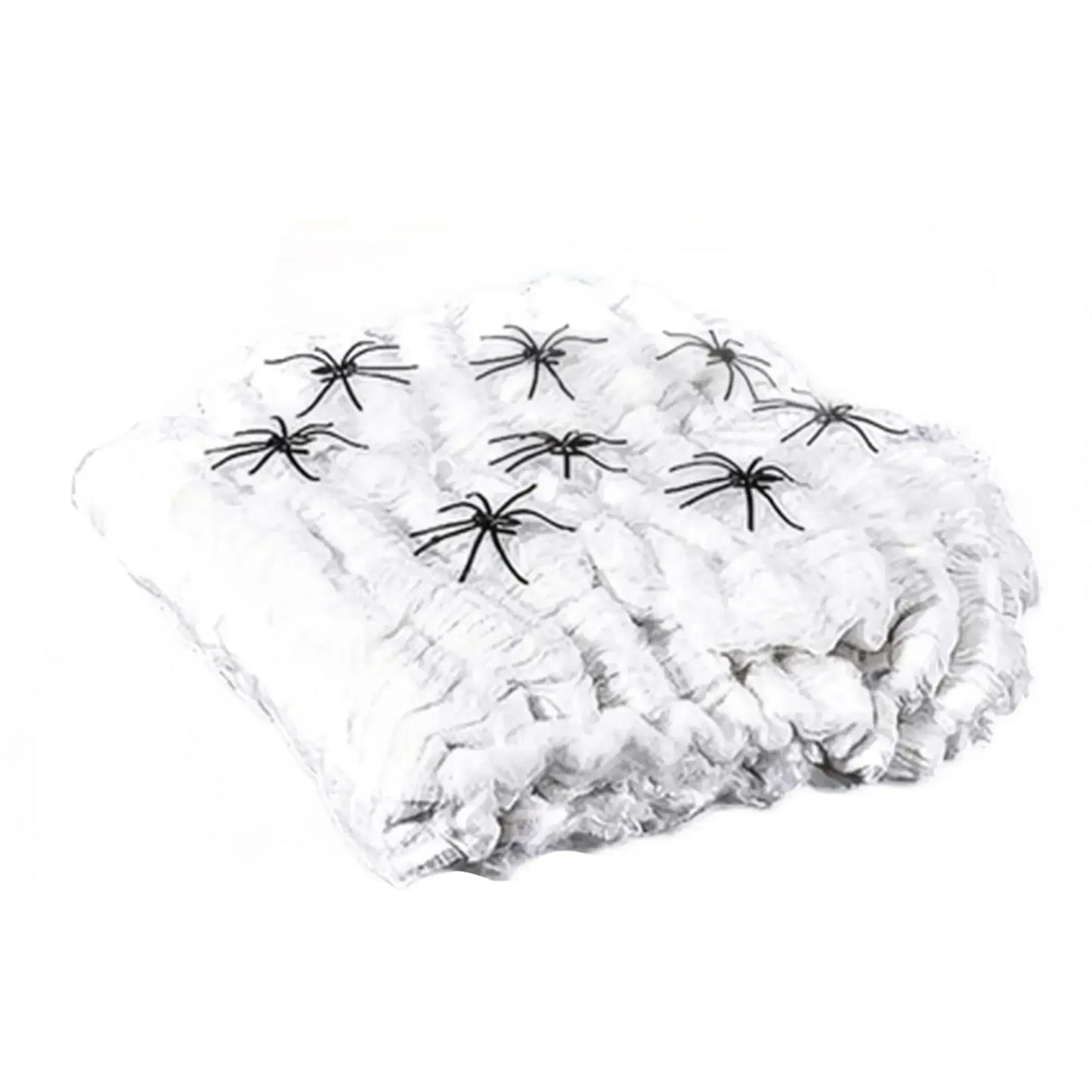Halloween Spider Web Decoration with 60 Fake Spiders WHITE / L / United States