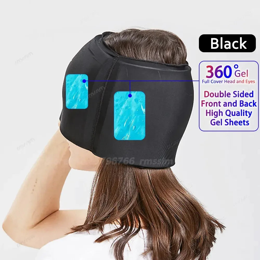 Hot Cold Therapy Headache Migraine Relief Cap Black