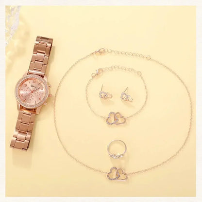 6 pcs. Rose Gold jewelry set Gold