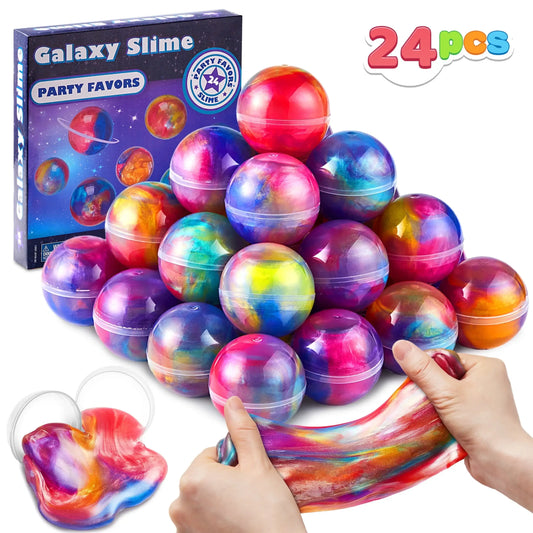 Joyfy 24-Piece Galaxy Slime Balls Party Favors Set OneSize / United States / Aurora