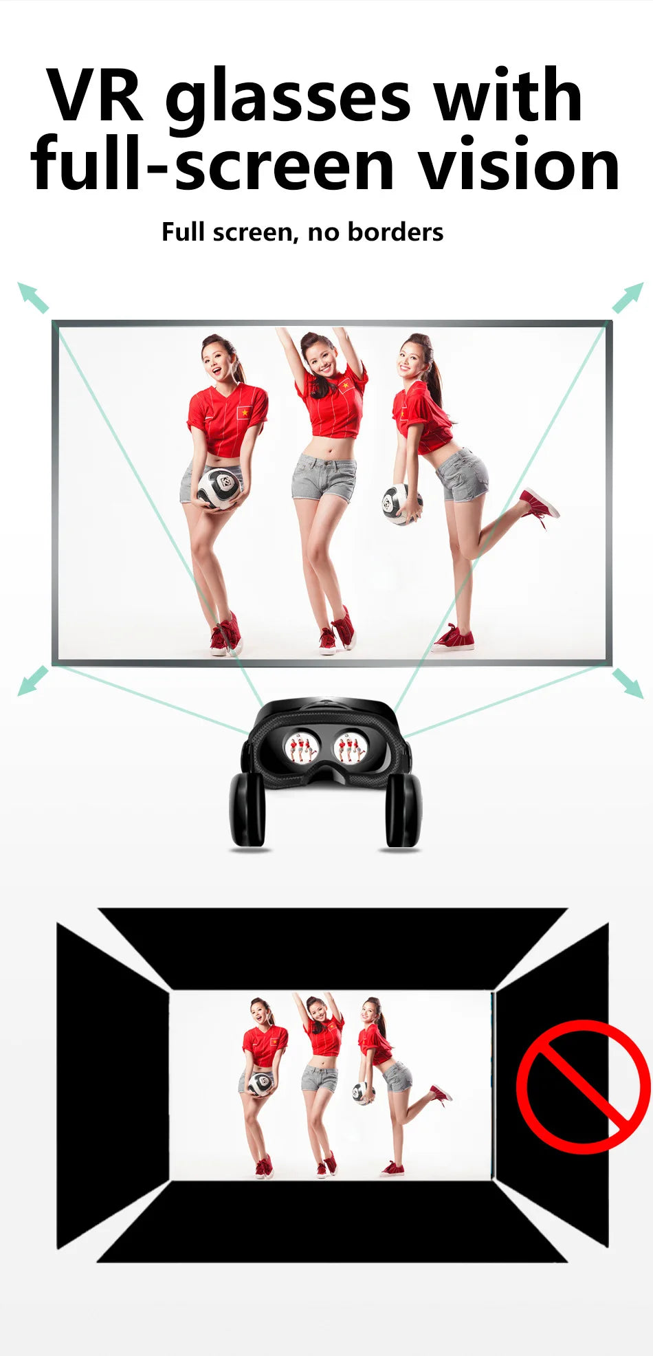 VRG Pro 3D VR Headset with Adjustable Lenses – Immersive Smart Glasses for 3.5–7” Smartphone