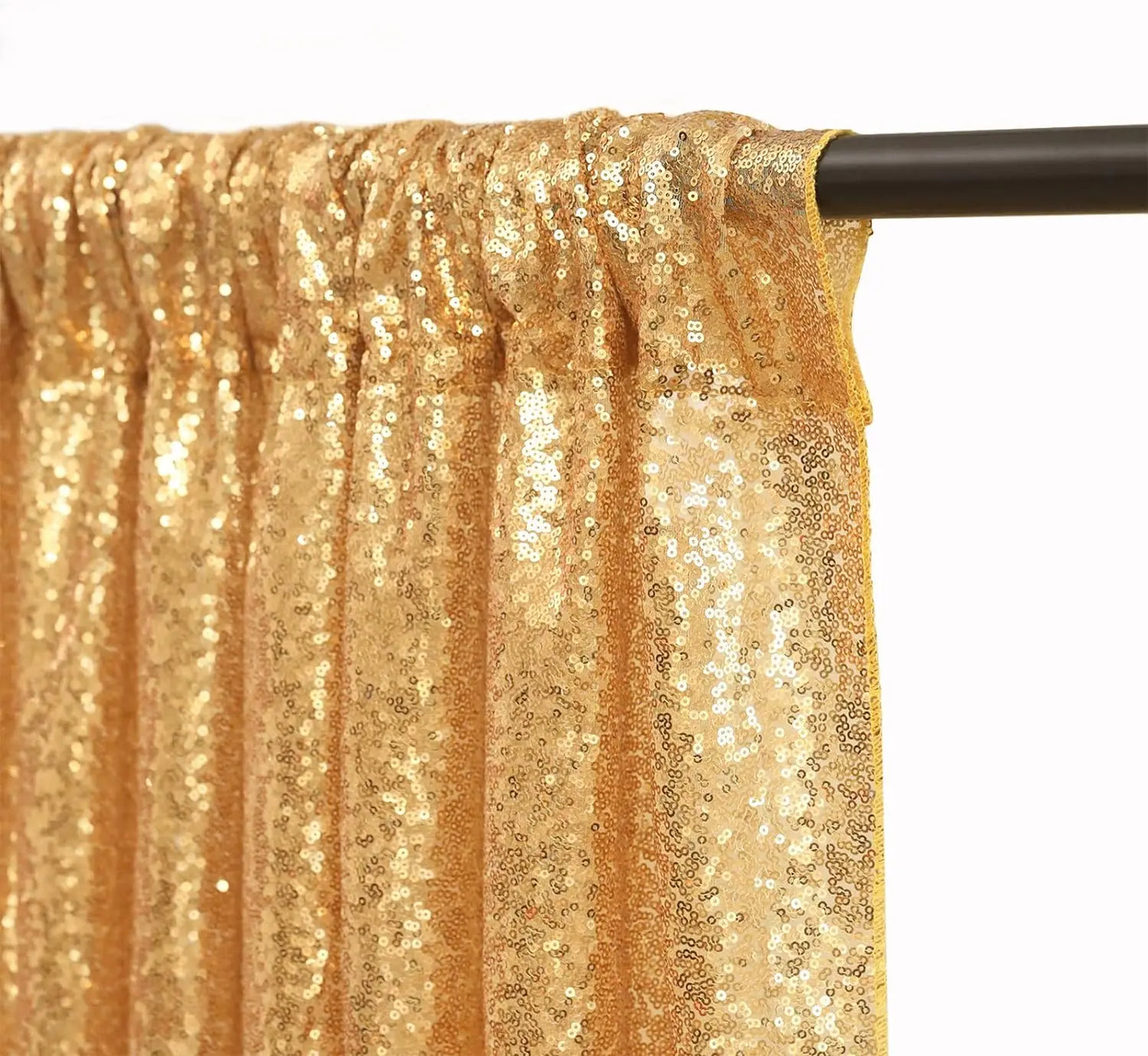 Gold Sequin Backdrop Curtains 4-Pack – 2×8FT Glitter Panels for Events Gold / 4Pcs-2ft x 8ft / United States