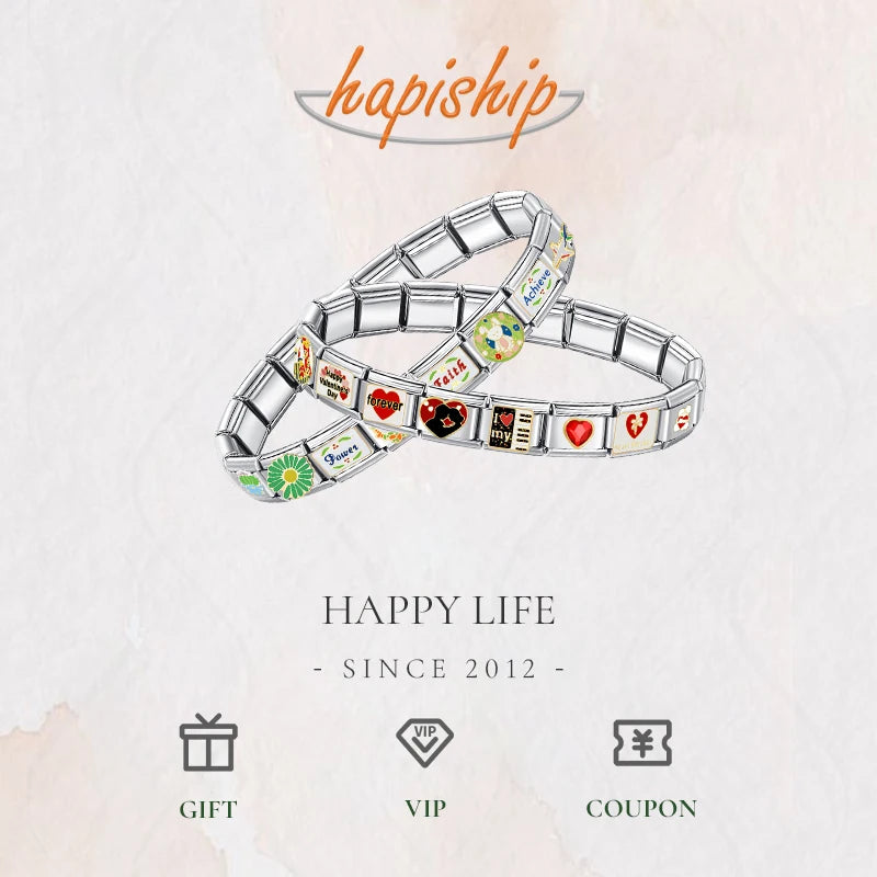 Hapiship Italian Links Fit 9mm Bracelet