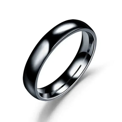 Classic 6mm Titanium Ring Hypoallergenic High Polish Unisex Wedding Band black / 10