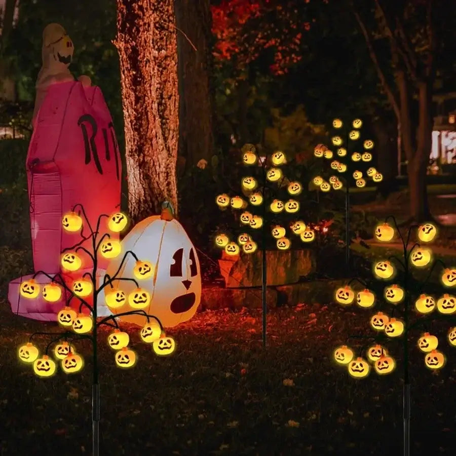 4-Pack Solar Pumpkin Stake Lights with 80 LEDs