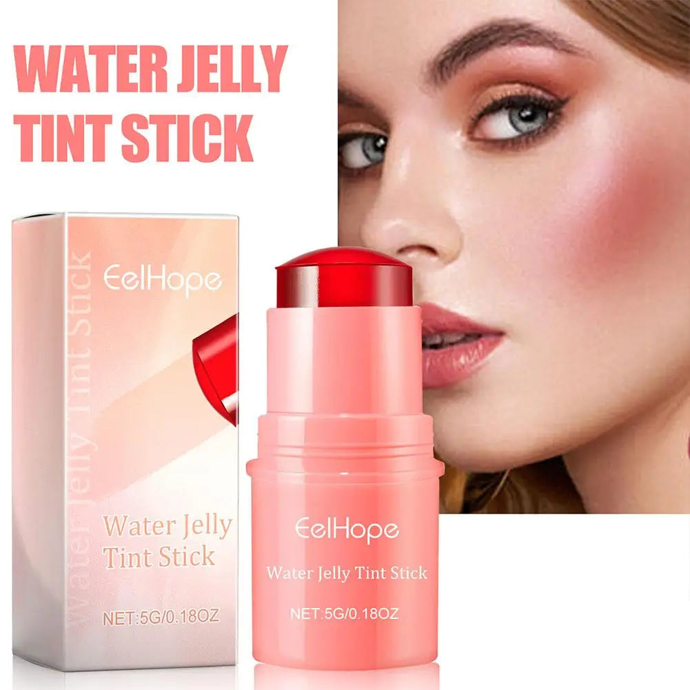 3in1 Cheek Lip Tinted Moistured Blush Stick Eyes Cheek Lip Brighten Cream Water Jelly Tint