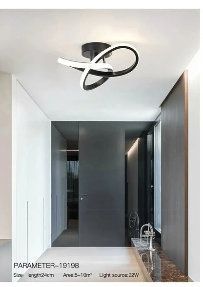 Modern LED Aisle Ceiling Lights B-Black / Cool white