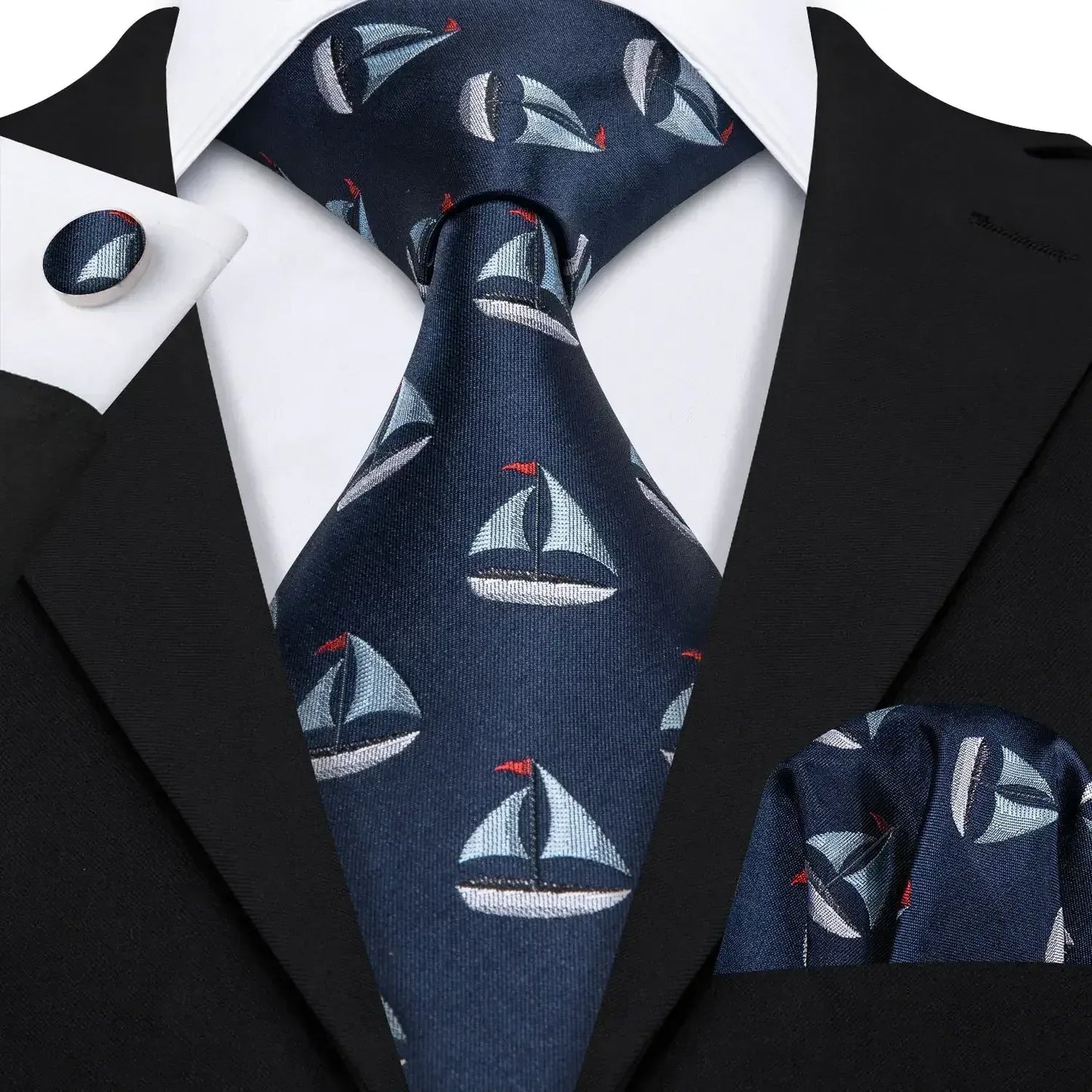 Red Skull Silk Tie Set with Handkerchief – Designer Men’s Necktie for Wedding, Business & Parties 5065 / United States