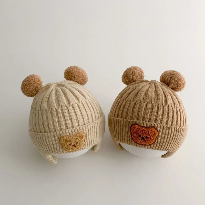 Winter Baby Beanie Hat Cartoon Bear Ear Protection