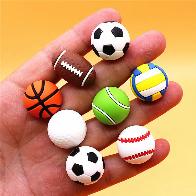 Realistic Mini 3D Ball PVC Shoe Charms